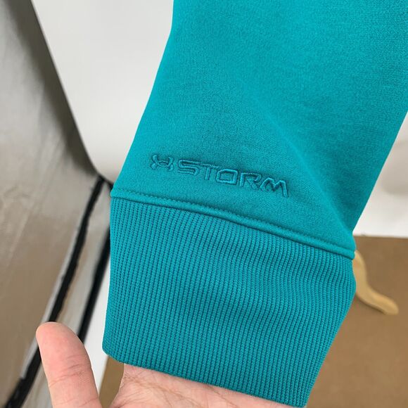 Under Armour Storm Hoodie Womens M Medium Bluegrass Semi Fitted ColdGear Fleece - Picture 6 of 13
